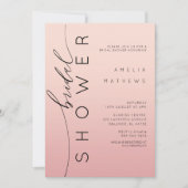 Simple Peachy Pink Ombre Bridal Shower  Einladung (Vorderseite)