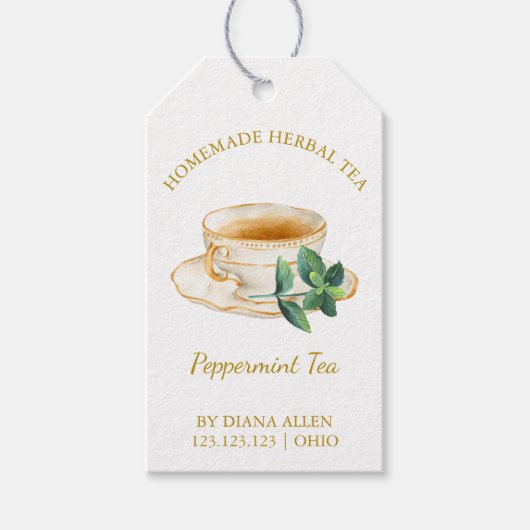 Simple Peppermint Tea Hang Tag Geschenkanhänger (Vorderseite)