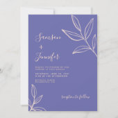 Simple Periwinkle Blue Calligraphy Foto Wedding Einladung (Vorderseite)