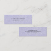 Simple Periwinkle Lila Minimalistisch Beruflich Mini Visitenkarte (Vorne/Hinten)