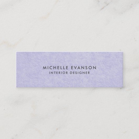 Simple Periwinkle Lila Minimalistisch Beruflich Mini Visitenkarte (Vorderseite)