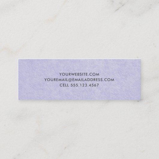 Simple Periwinkle Lila Minimalistisch Beruflich Mini Visitenkarte (Rückseite)