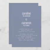 Simple Periwinkle Modern Typografy Wedding Einladung (Vorne/Hinten)
