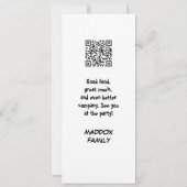 Simple Personal Photo 7th Birthday with QR Code Einladung (Rückseite)