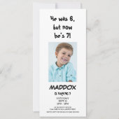 Simple Personal Photo 7th Birthday with QR Code Einladung (Vorderseite)