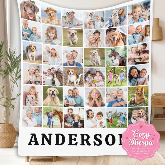 Simple Personalized 36 Photos Collage Cute Family  Sherpadecke