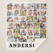 Simple Personalized 36 Photos Collage Cute Family  Sherpadecke (Vorderseite)