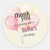 Simple personalized birthday sticker | Balloon (Vorderseite)