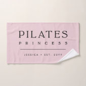 Simple Personalized Blush Pink Pilates Princess Handtuch (Handtuch)