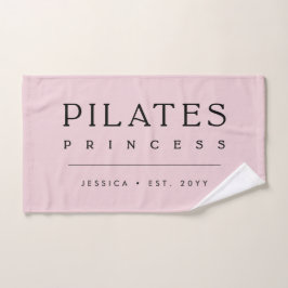 Simple Personalized Blush Pink Pilates Princess Handtuch