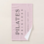 Simple Personalized Blush Pink Pilates Princess Handtuch (Handtuch)