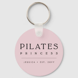 Simple Personalized Blush Pink Pilates Princess Schlüsselanhänger