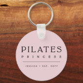 Simple Personalized Blush Pink Pilates Princess Schlüsselanhänger (Vorderseite)