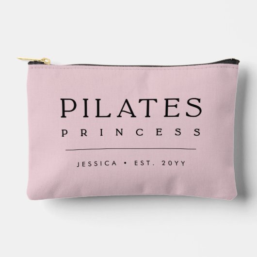 Simple Personalized Blush Pink Pilates Princess Zubehörtasche (Vorderseite)