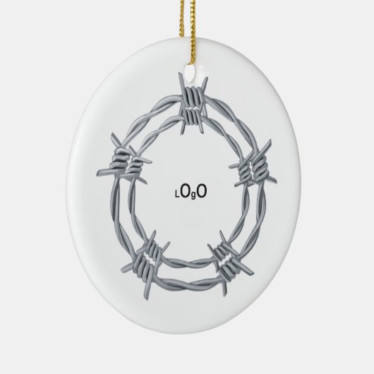 Simple Personalized business logo  Keramik Ornament (Rechts)