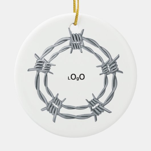 Simple Personalized business logo Keramik Ornament (Vorne)