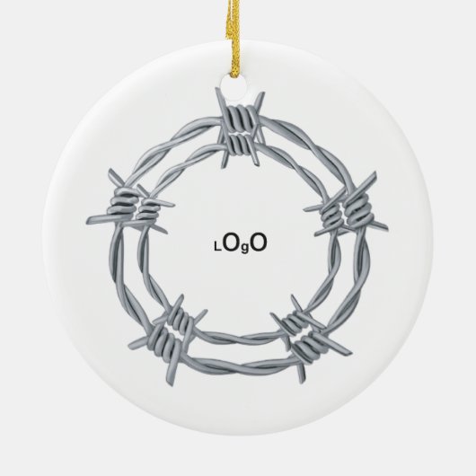 Simple Personalized business logo  Keramik Ornament (Hinten)