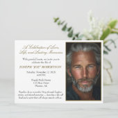 Simple Personalized Celebration of Life Invitation Einladung (Stehend Vorderseite)