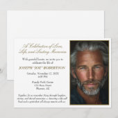 Simple Personalized Celebration of Life Invitation Einladung (Vorne/Hinten)
