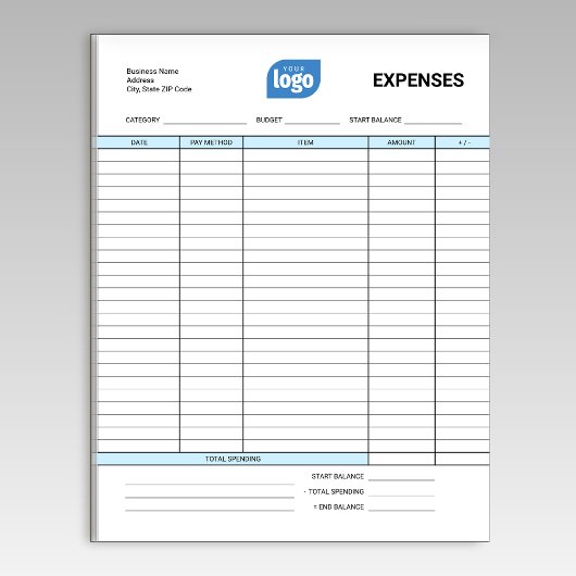 Simple Personalized Logo Business Expenses Notepad Notizblock