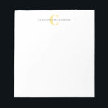 Simple Personalized Monogram and Name in Yellow Notizblock<br><div class="desc">Simple Personalized Monogram and Name in Yellow Notepad</div>