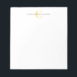 Simple Personalized Monogram and Name in Yellow Notizblock<br><div class="desc">Simple Personalized Monogram and Name in Yellow Notepad</div>