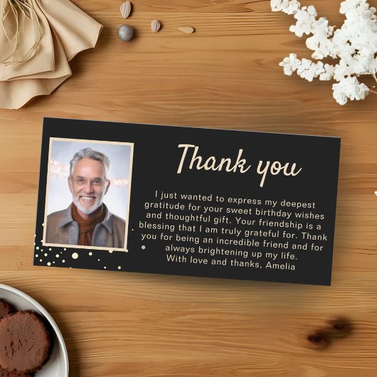 Simple Photo Birthday  Dankeskarte