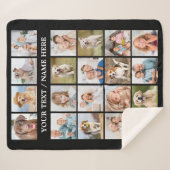 Simple Photo Collage 20 Picture Personalized Black Sherpadecke (Vorderseite (Horizontal))
