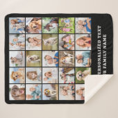 Simple Photo Collage 25 Picture Black Personalized Sherpadecke (Vorderseite (Horizontal))