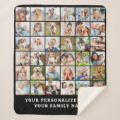Simple Photo Collage Black Personalized 36 Picture Sherpadecke (Vorderseite)