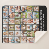 Simple Photo Collage Black Personalized 36 Picture Sherpadecke (Vorderseite (Horizontal))