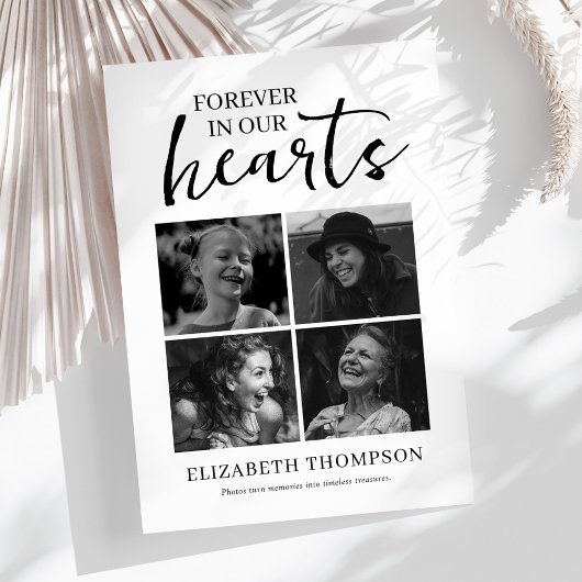 Simple Photo Collage Funeral Thank You Dankeskarte