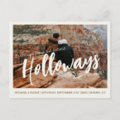 Simple Photo Destination Wedding Save the Date  Ankündigungspostkarte (Vorderseite)