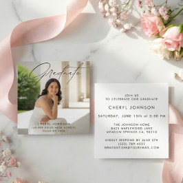 Simple Photo Graduation Invitation Enclosure Card Begleitkarte