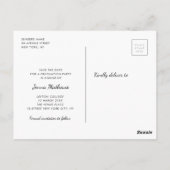 Simple photo graduation photo save the date  postkarte (Rückseite)