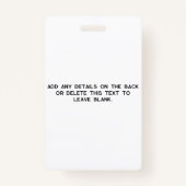 Simple Photo ID Nametag  Ausweis (Rückseite)