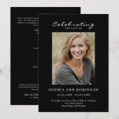 Simple Photo Memorial Order Of Service Black Programm (Vorne/Hinten)