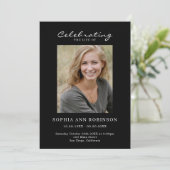 Simple Photo Memorial Order Of Service Black Programm (Stehend Vorderseite)