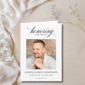 Simple Photo Memorial Order of Service Program  Karte