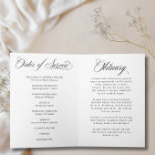 Simple Photo Memorial Order of Service Program  Karte