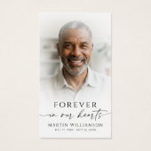 Simple Photo Memorial Sympathy Funeral Prayer Card (Vorderseite)