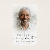 Simple Photo Memorial Sympathy Funeral Prayer Card (Vorderseite)