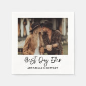 Simple Photo Modern Wedding Serviette (Vorderseite)