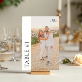 Simple Photo Monogram Wedding Tischnummer