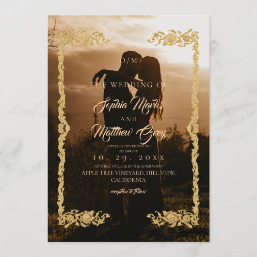 Simple Photo Overlay Wedding Einladung (Vorderseite)