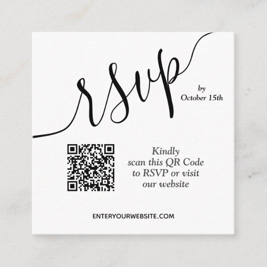 Simple Photo QR Code Wedding Begleitkarte (Vorderseite)