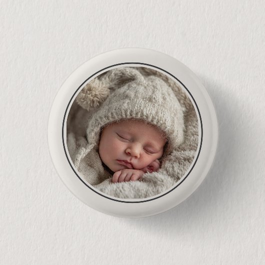 Simple Photo Template Personalized Frame Button (Vorderseite)