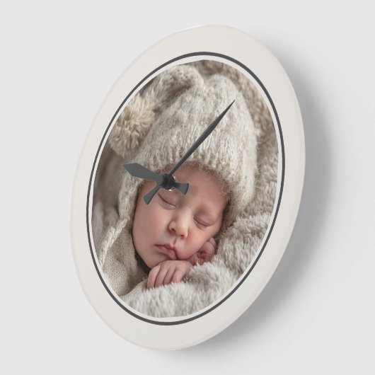 Simple Photo Template Personalized Frame Große Wanduhr (Winkel)