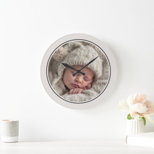 Simple Photo Template Personalized Frame Große Wanduhr (Zuhause)