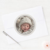 Simple Photo Template Personalized Frame Runder Aufkleber (Umschlag)